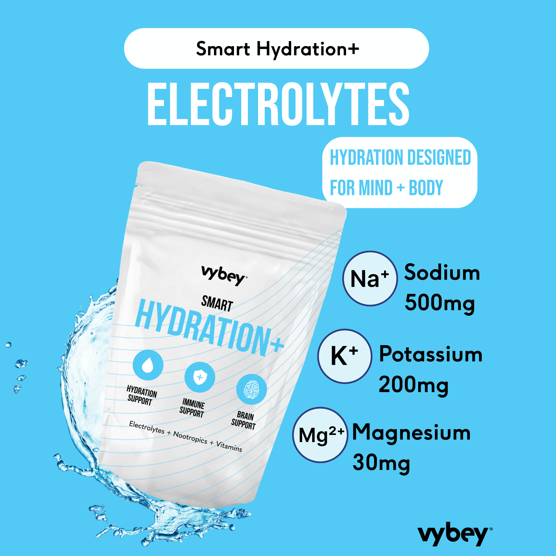 vybey Smart Hydration+ | Electrolytes + Nootropics + Prebiotics