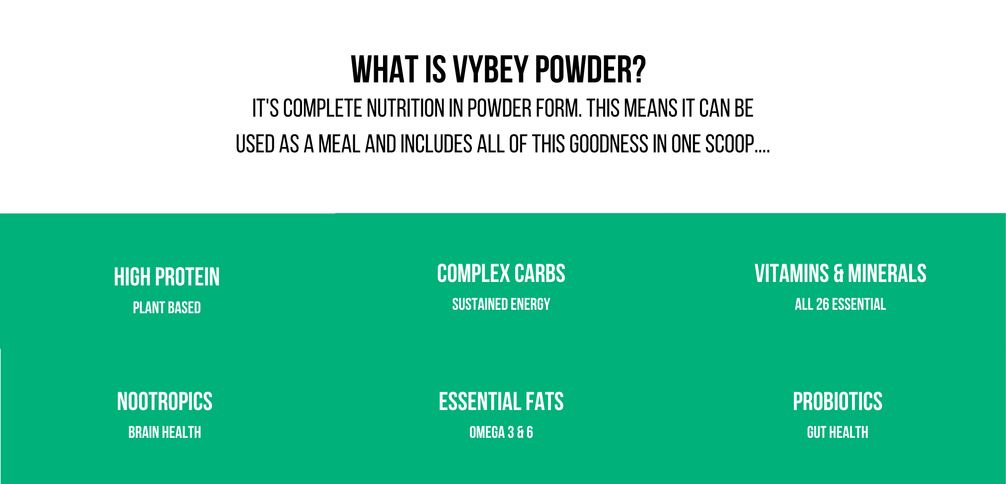 picture of what is vybey powder - premium plant based protein UK